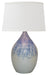 Scatchard 21 Inch Stoneware Table Lamp in Decorated Gray with White Linen Hardback