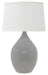 Scatchard 21 Inch Stoneware Table Lamp in Gray Gloss with White Linen Hardback