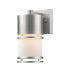 Luminata 1 Light Outdoor Wall Light in Brushed Aluminum with Opal Glass