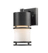 Luminata 1 Light Outdoor Wall Light in Black with Matte Opal Glass