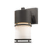 Luminata 1 Light Outdoor Wall Light in Deep Bronze with Matte Opal Glass