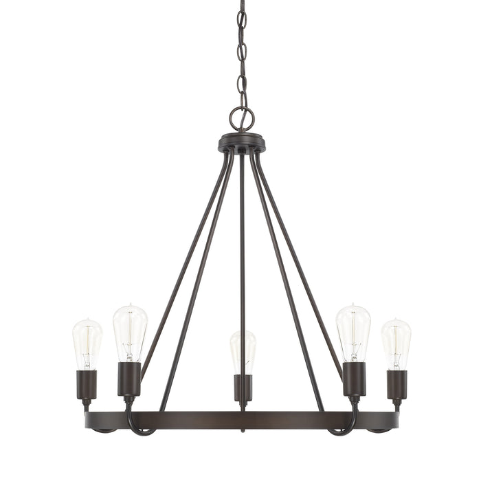 Tanner Five Light Chandelier in Bronze