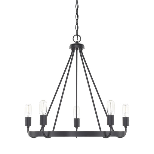 Tanner Five Light Chandelier in Matte Black