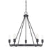 Tanner Five Light Chandelier in Matte Black