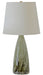 Scatchard 25.5 Inch Table Lamp In Decorated Celadon with Linen Hardback