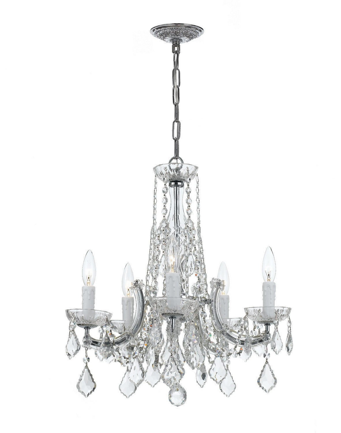 Maria Theresa 5-Light Chandelier in Polished Chrome by Crystorama - MPN 4576-CH-CL-MWP