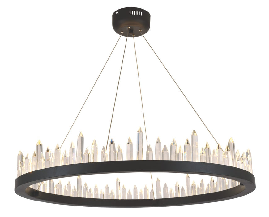 Malta 40-Light Chandelier in Satin Dark Grey with Clear Royal Cut Crystal