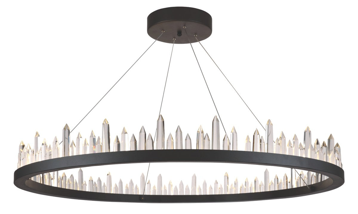 Malta 56-Light Chandelier in Satin Dark Grey with Clear Royal Cut Crystal