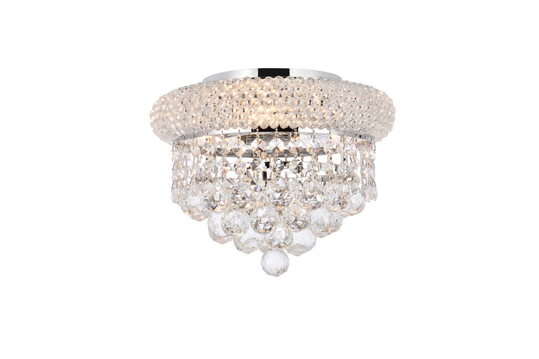 Primo 3-Light Flush Mount in Chrome with Clear Royal Cut Crystal