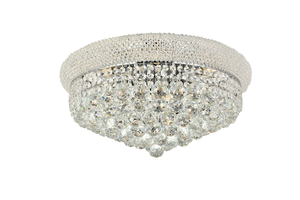 Primo 10-Light Flush Mount in Chrome with Clear Royal Cut Crystal