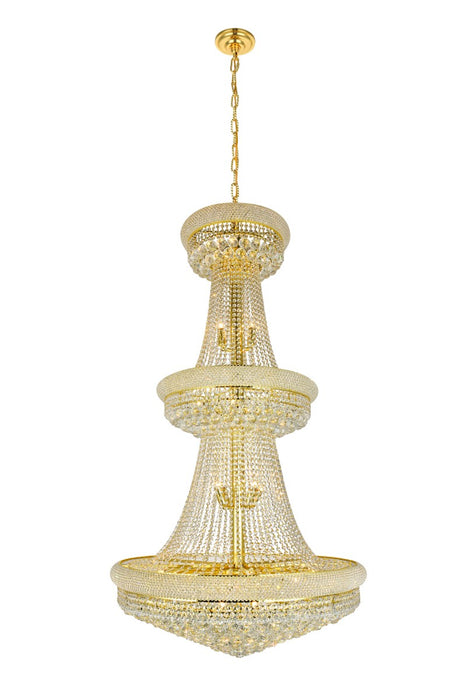 Primo 32-Light Chandelier in Gold with Clear Royal Cut Crystal