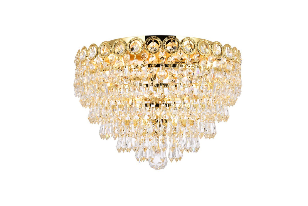 Century 4-Light Flush Mount in Gold with Clear Royal Cut Crystal