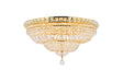 Tranquil 12-Light Flush Mount in Gold with Clear Royal Cut Crystal