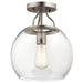 Harmony Semi Flush 1-Light in Brushed Nickel