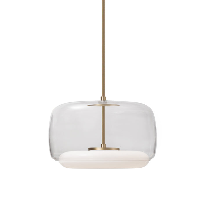 Enkel Down Pendant in Clear/ Brass