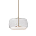 Enkel Down Pendant in Clear/ Brass