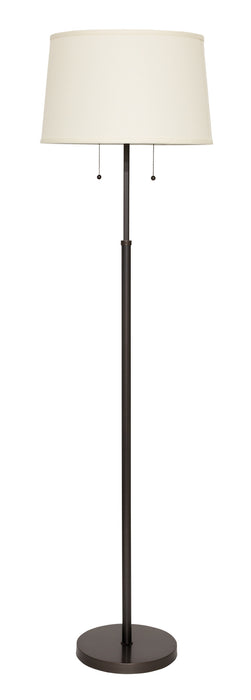 Averill Adjustable Floor Lamp in Oil Rubbed Bronze with Off White Fine Linen Hardback