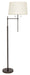 Averill Adjustable Floor Lamp with Offset Arm in Oil Rubbed Bronze with Off White Fine Linen Hardback