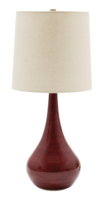 22.5 Inch Scatchard Table Lamp in Copper Red with White Linen Hardback