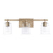 Greyson Three Light Vanity in Aged Brass