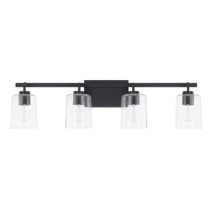 Greyson Four Light Vanity in Matte Black