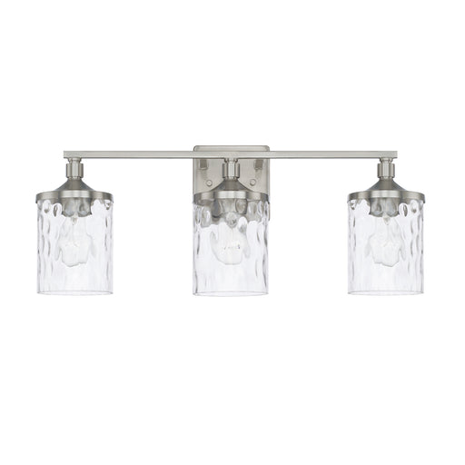 Colton Three Light Vanity in Brushed Nickel