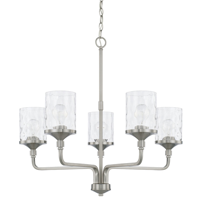 Colton Five Light Chandelier in Brushed Nickel