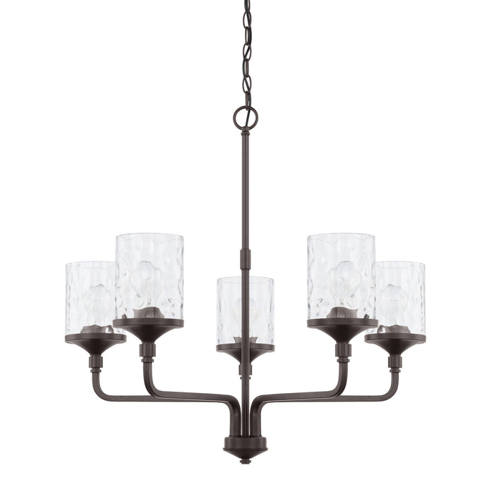 Colton Five Light Chandelier in Bronze