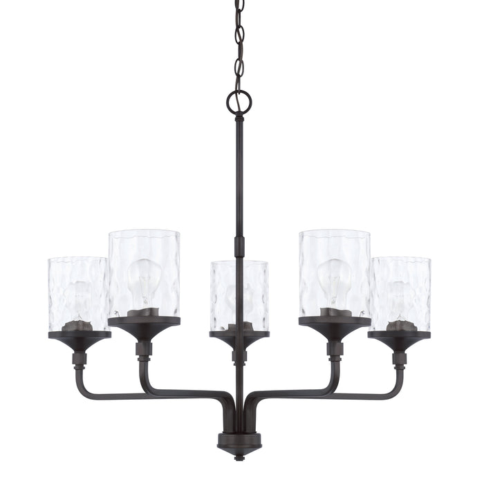 Colton Five Light Chandelier in Matte Black