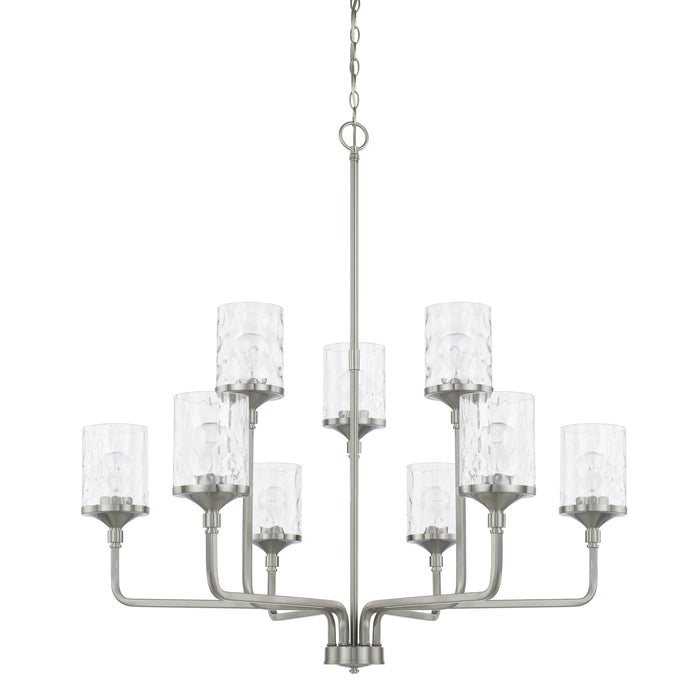 Colton Nine Light Chandelier in Brushed Nickel