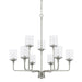 Colton Nine Light Chandelier in Brushed Nickel