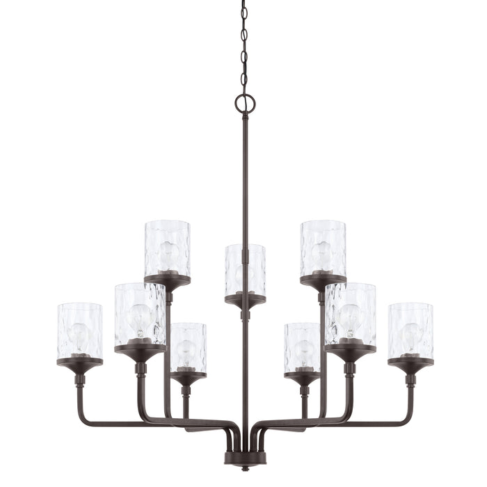 Colton Nine Light Chandelier in Bronze