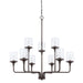 Colton Nine Light Chandelier in Bronze