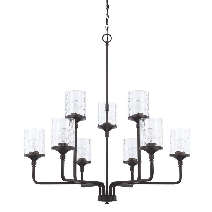 Colton Nine Light Chandelier in Matte Black