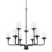 Colton Nine Light Chandelier in Matte Black