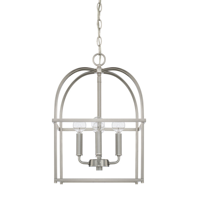 Aubrey Four Light Foyer Pendant in Brushed Nickel