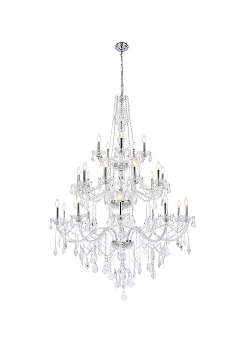 Verona 25-Light Chandelier in Chrome with Clear Royal Cut Crystal