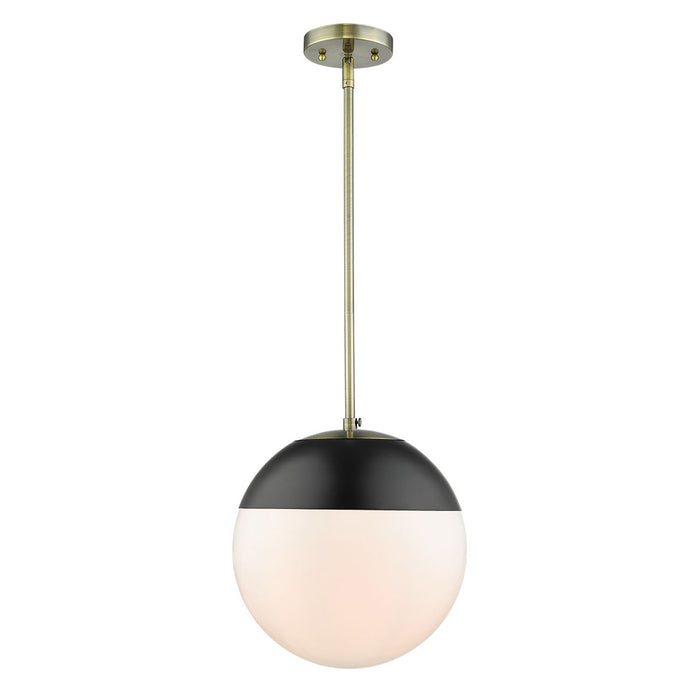 Dixon 1-Light Pendant with Rod in Aged Brass