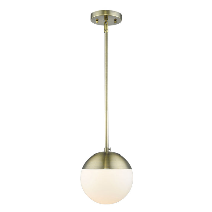 Dixon Small Pendant with Rod (Convertible) in Aged Brass