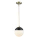 Dixon Small Pendant with Rod (Convertible) in Aged Brass