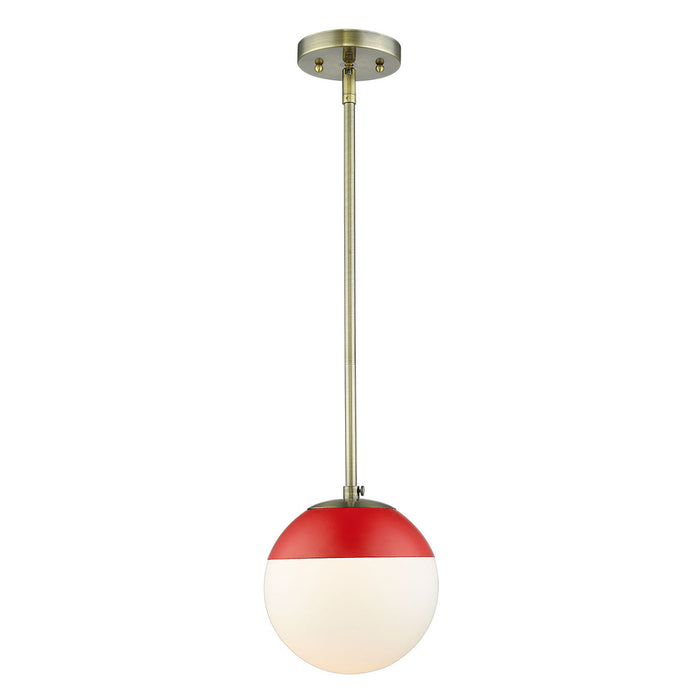 Dixon Small Pendant with Rod (Convertible) in Aged Brass