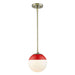 Dixon Small Pendant with Rod (Convertible) in Aged Brass