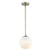 Dixon Small Pendant with Rod (Convertible) in Aged Brass