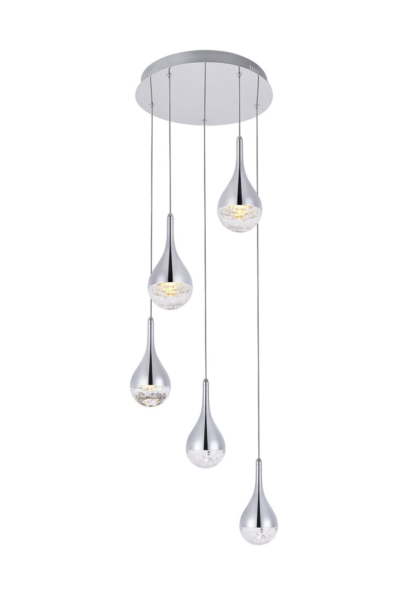 Amherst 5-Light Chandelier in Chrome with Clear Crystal