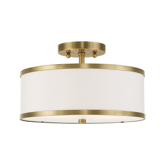 Park Ridge 2 Light Ceiling Mount in Antique Brass