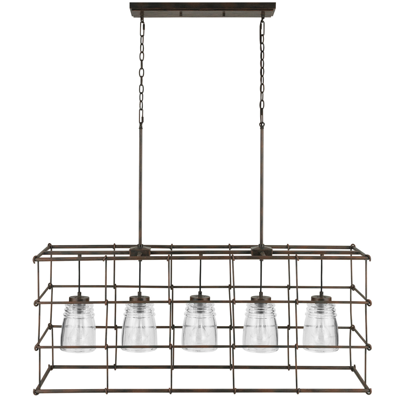 Turner Five Light Island Pendant in Nordic Grey