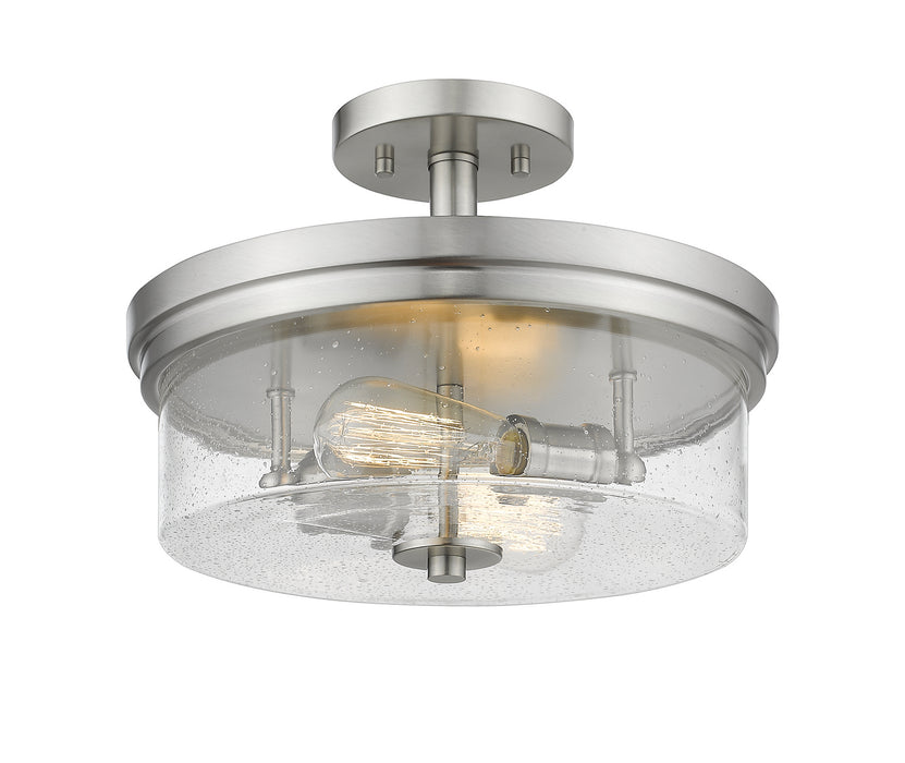 Bohin 2 Light Semi Flush Mount in Brushed Nickel