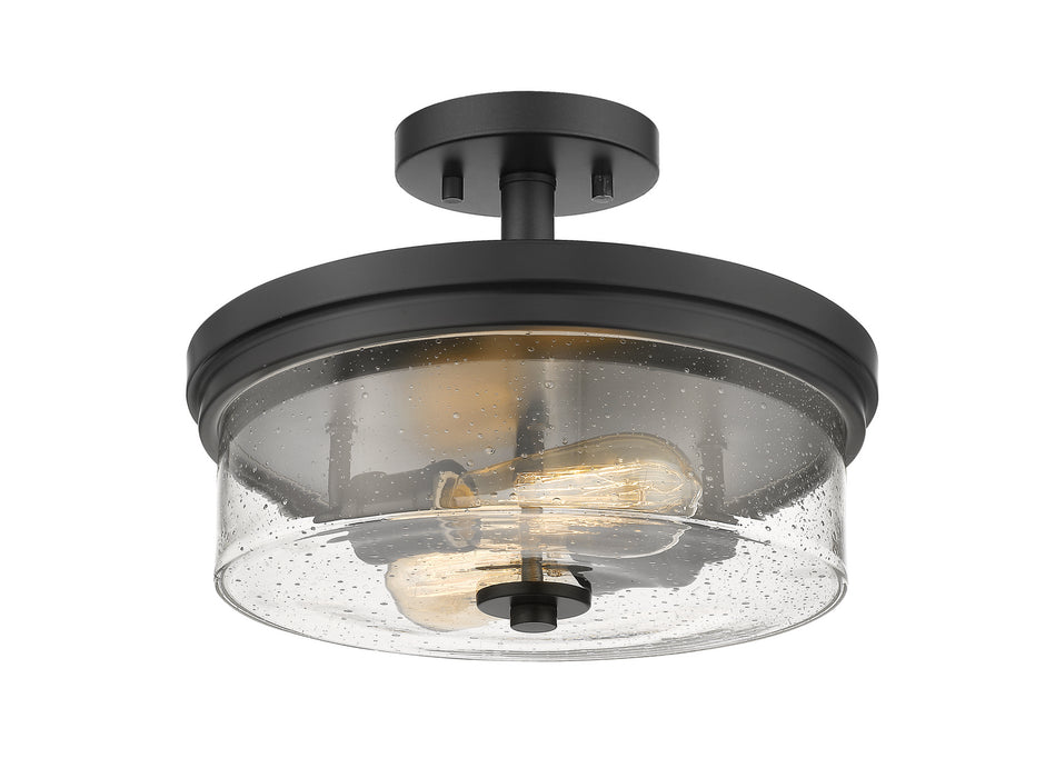 Bohin 2 Light Semi Flush Mount in Matte Black