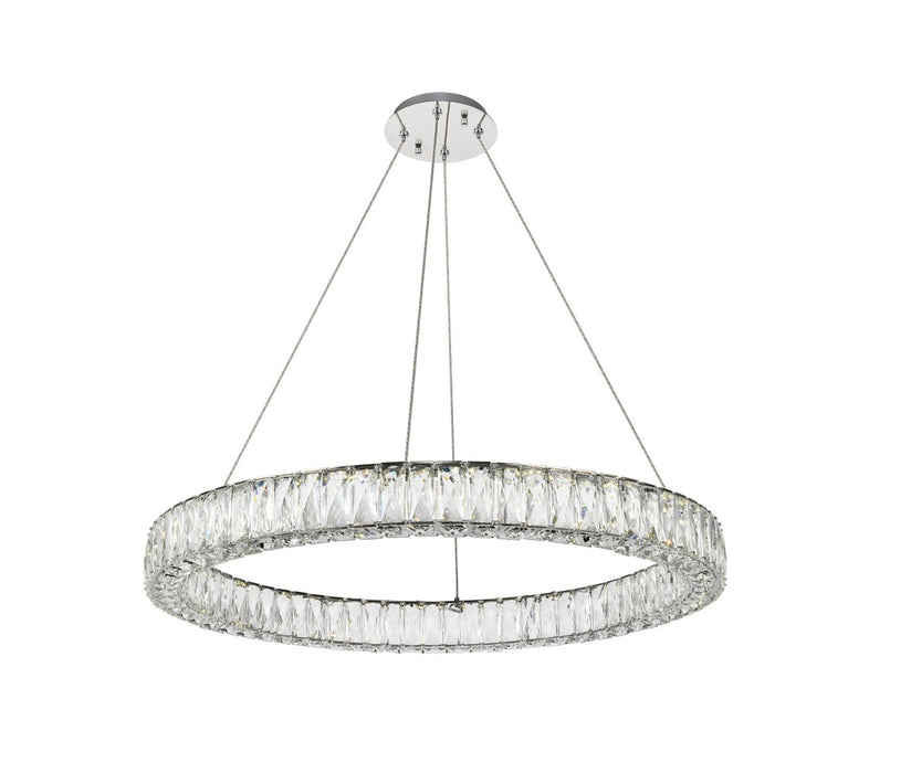 Monroe Chandelier in Chrome with Clear Royal Cut Crystal