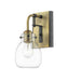 Kraken 1 Light Wall Sconce in Matte Black / Olde Brass